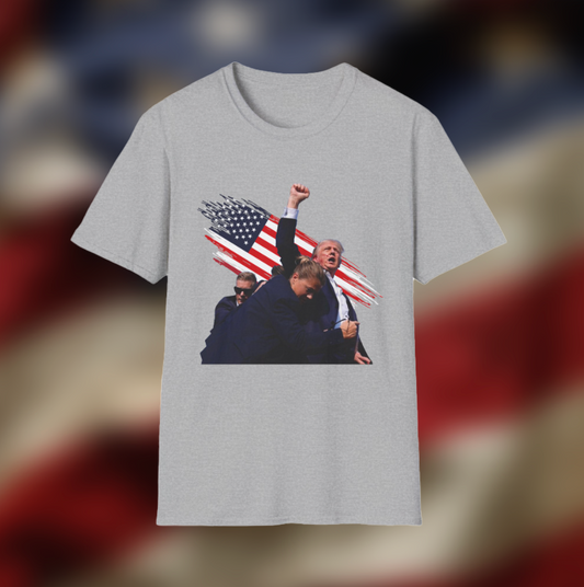 American Flag Background Classic TRUMP Unisex Tee